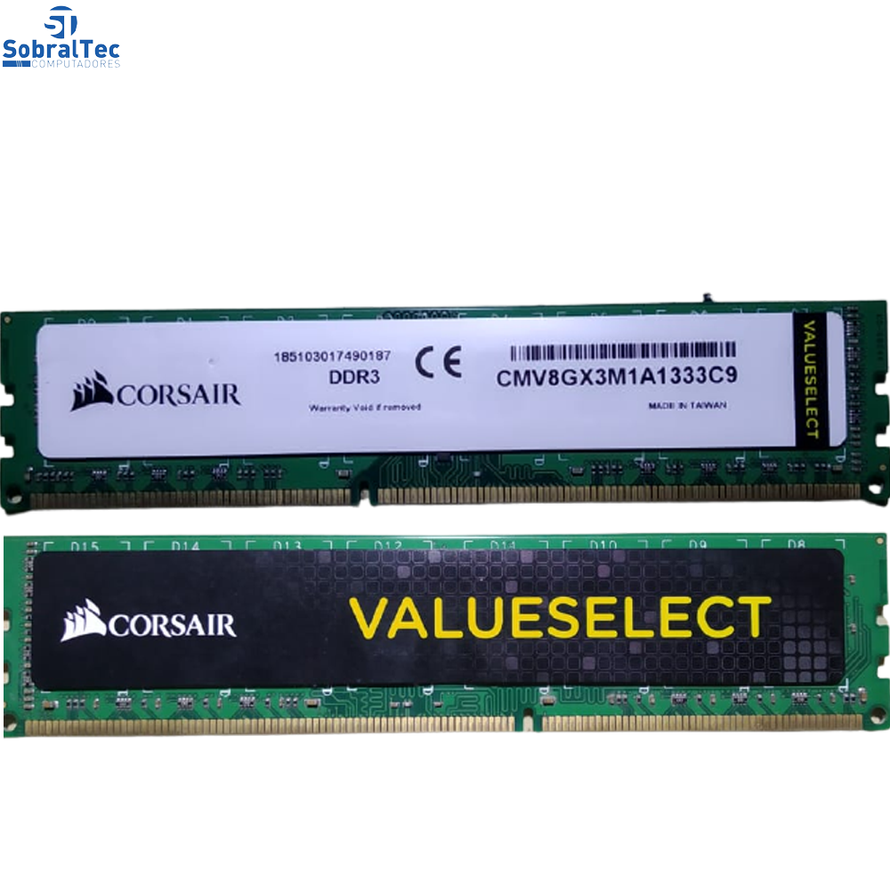 Memória Ram Desktop 8GB DDR3 Corsair CMV8gx3m1a1333ca