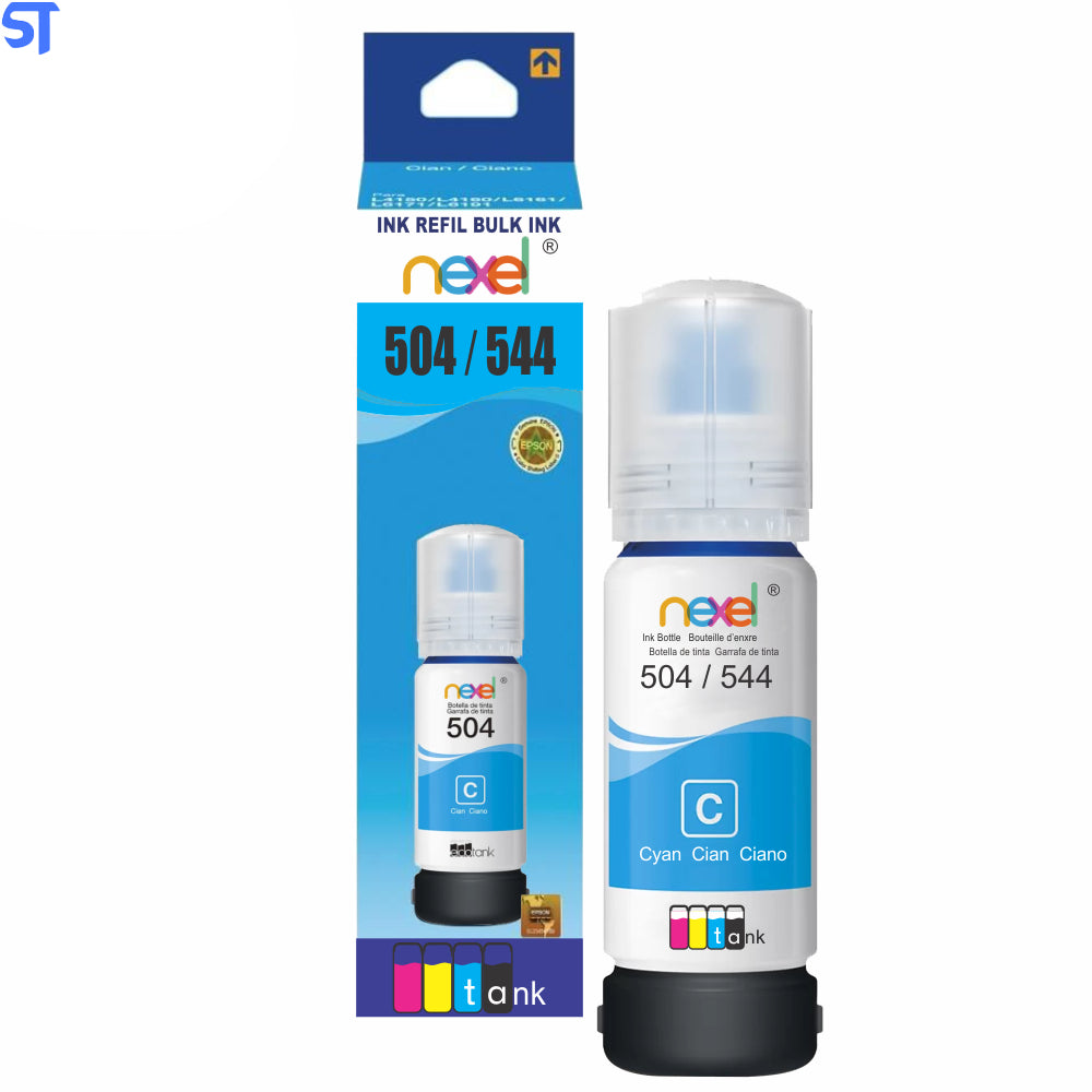 Kit 4 Cores Refil de Tinta Nexel Compatível Epson 544 Preto, Yelow, Magento, Cyano