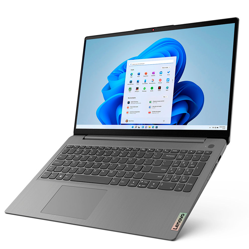 Notebook Lenovo ideapad 3i, Intel Core i3 1115G4, 8GB, 256GB SSD, Tela de 15,6