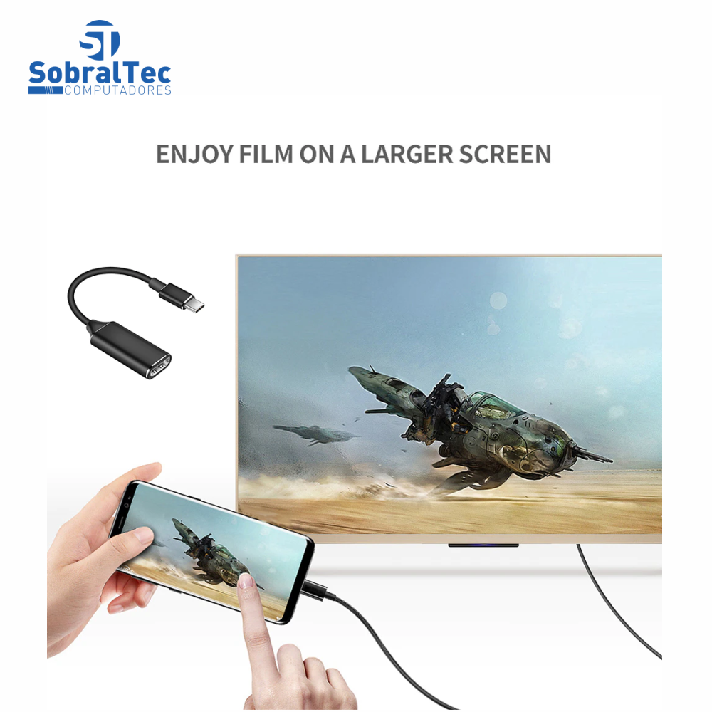 Adaptador Usb Tipo C Macho Para Hdmi Fêmea  4K