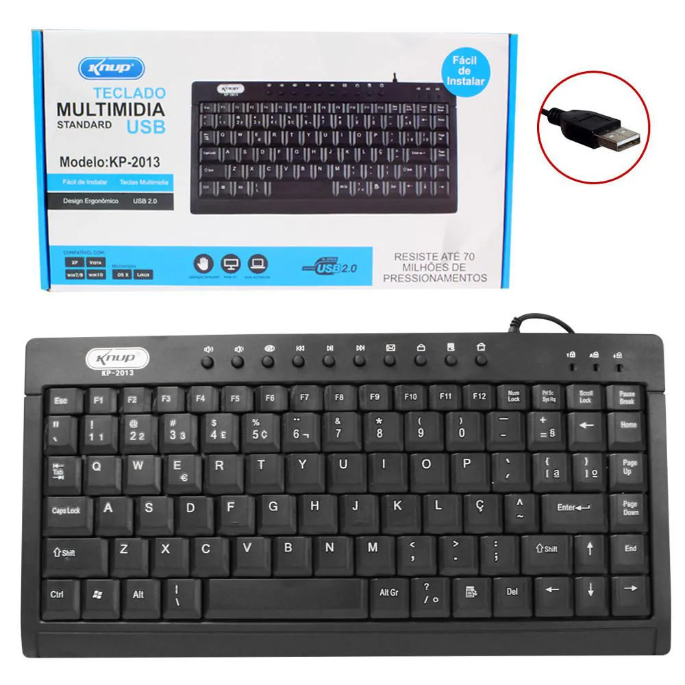 Teclado Usb Multimidia Standard Knup KP-2013