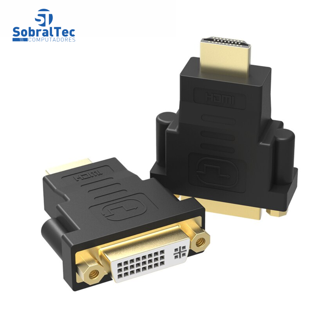 Adaptador Conector Dvi 24+5 Femea x Hdmi Macho Banhado a Ouro