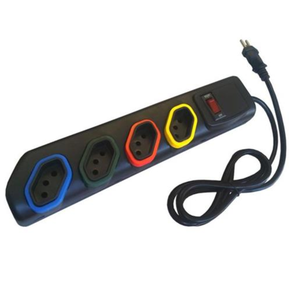 Filtro De Linha Bivolt 4 Tomadas Chave Disjuntora 1,5m - Multitoc