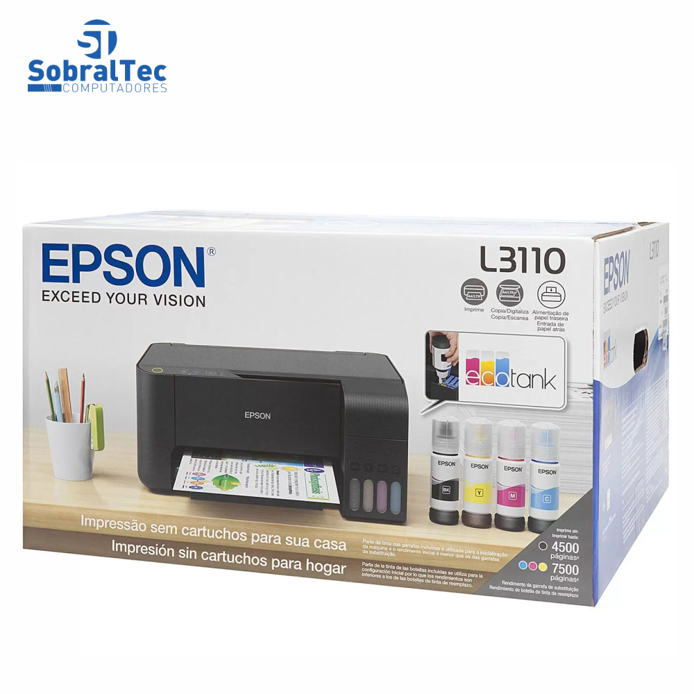 Impressora Multifuncional Tanque Jato De Tinta Epson L3110 EcoTank Bivolt C11CG87302