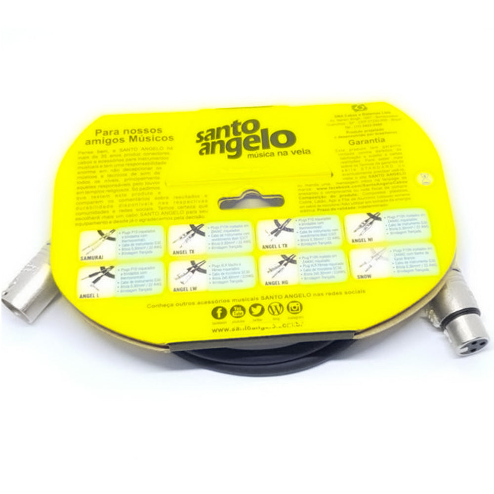 Cabo XLR para Microfone Santo Angelo ANGEL LW B de 4,57mv