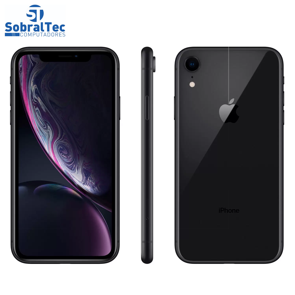 iPhone XR Apple 64GB Preto Tela Liquid Retina HD de 6.1”, iOS, Câmera Traseira 12MP MH6M3BR/A