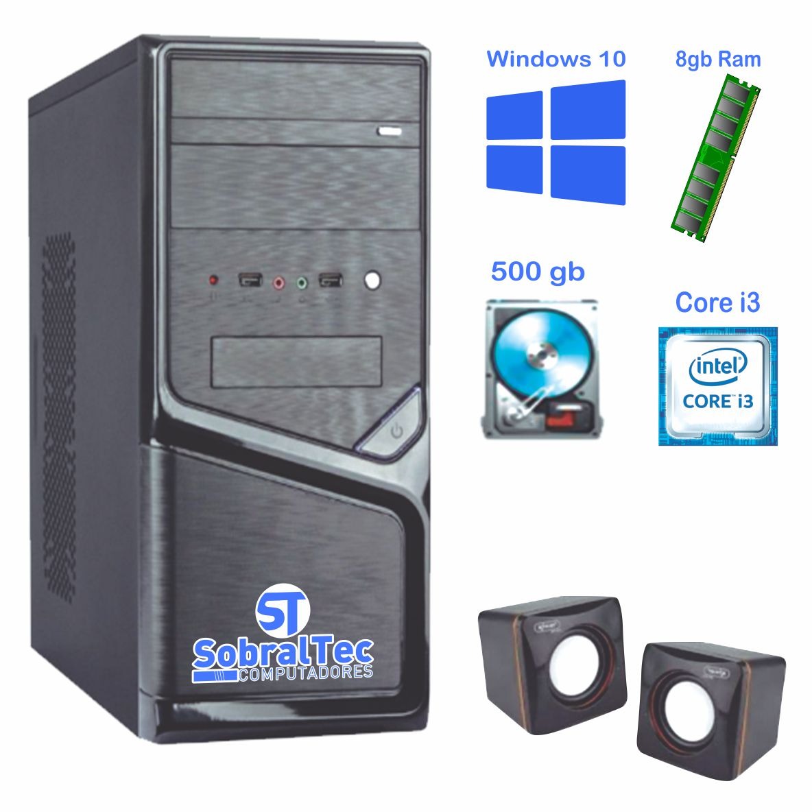 Computador Core i3 -Foxcon TG-H61-S -Memória Ram 4 GB -HD 500GB -Gab 5819C
