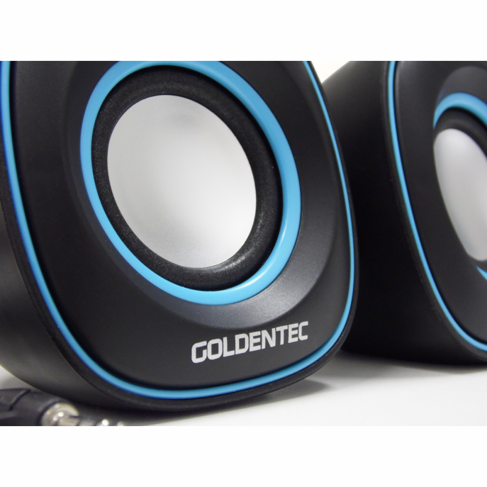 Caixa De Som 6.0W RMS 60 dB GT Sound 2.0 Goldentec 26365- Preto com Azul