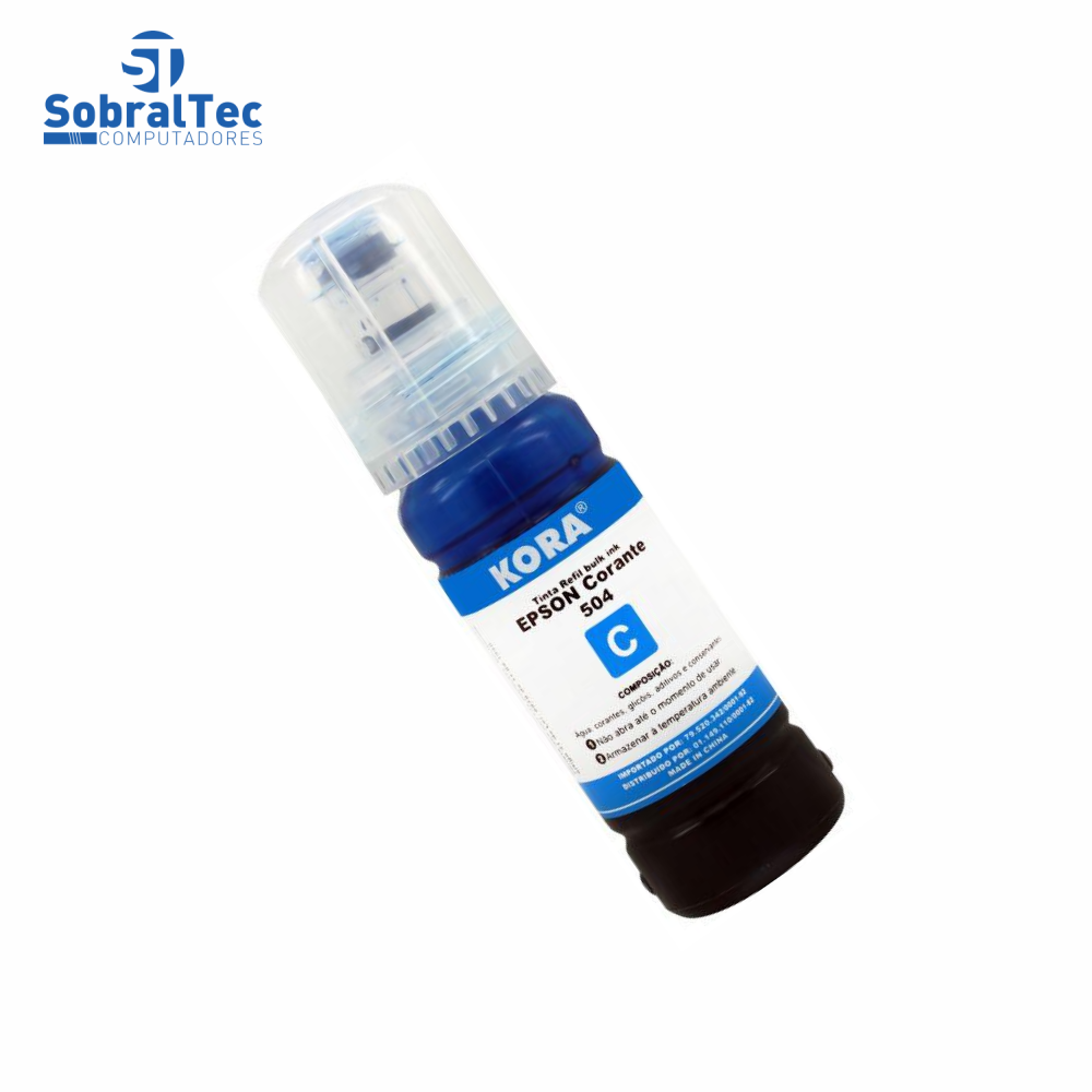 Tinta Refil Bulk Ink Compativel Epson 504/544 Corante Cyano 70ml Kora R-EP70C