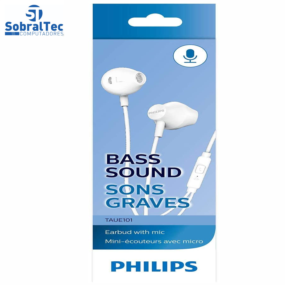 Fone de Ouvido Philips Intra Auricular TAUE101WT/00 Branco