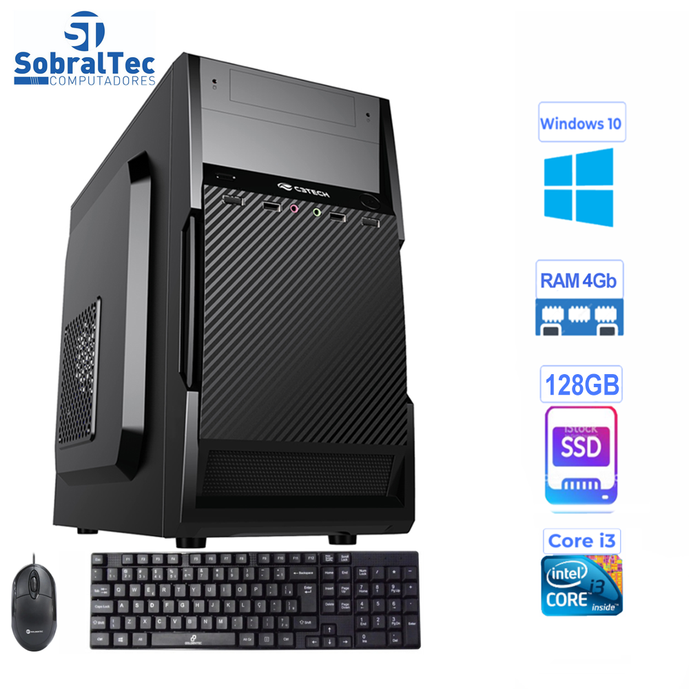 Computador Core i3- 3220-HD SSD 128GB WD- Memória Ram 4GB-Atx Mt-24V2BK-PR2146
