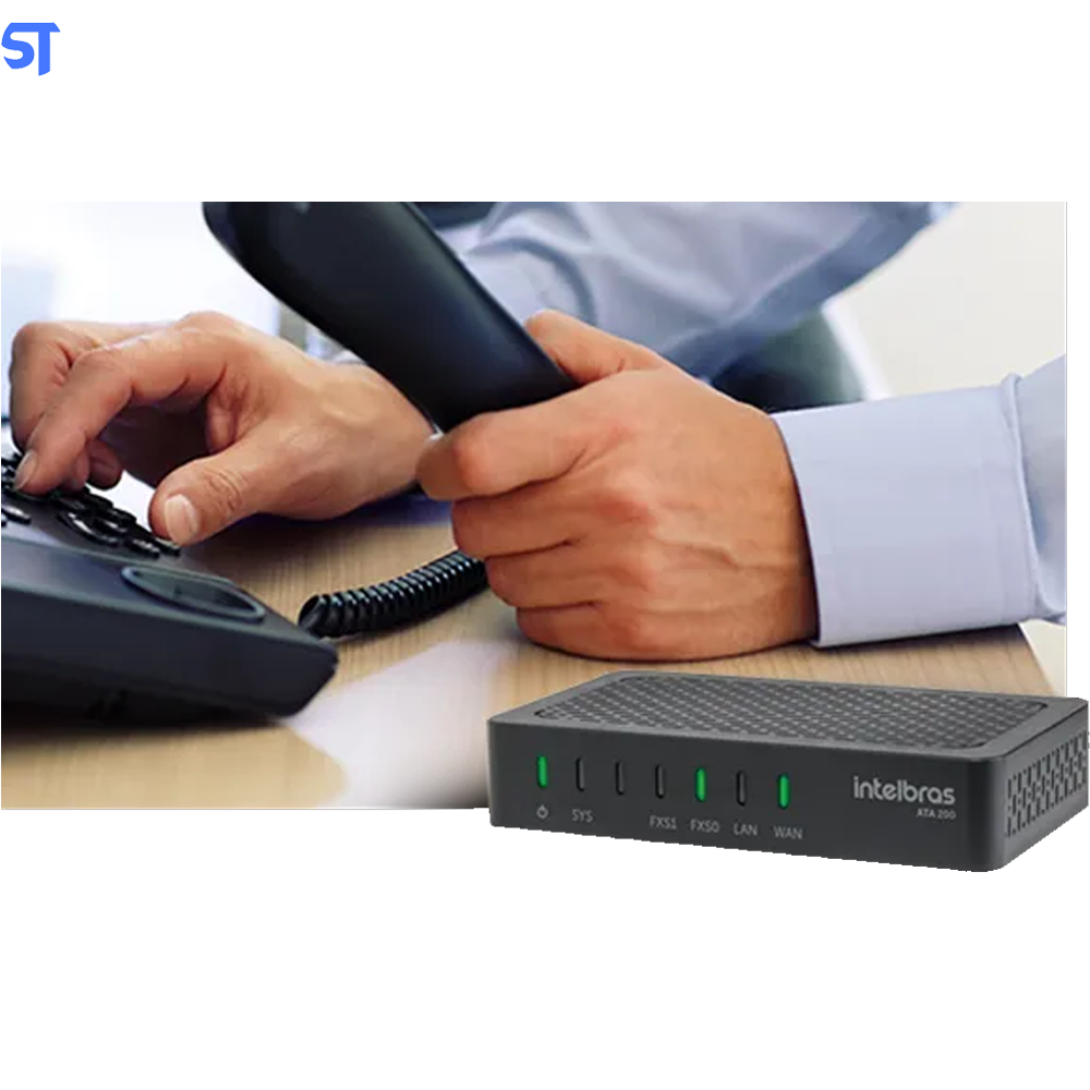 Adaptador Conversor De Protocolo Ip Ata 200 Voip Intelbras