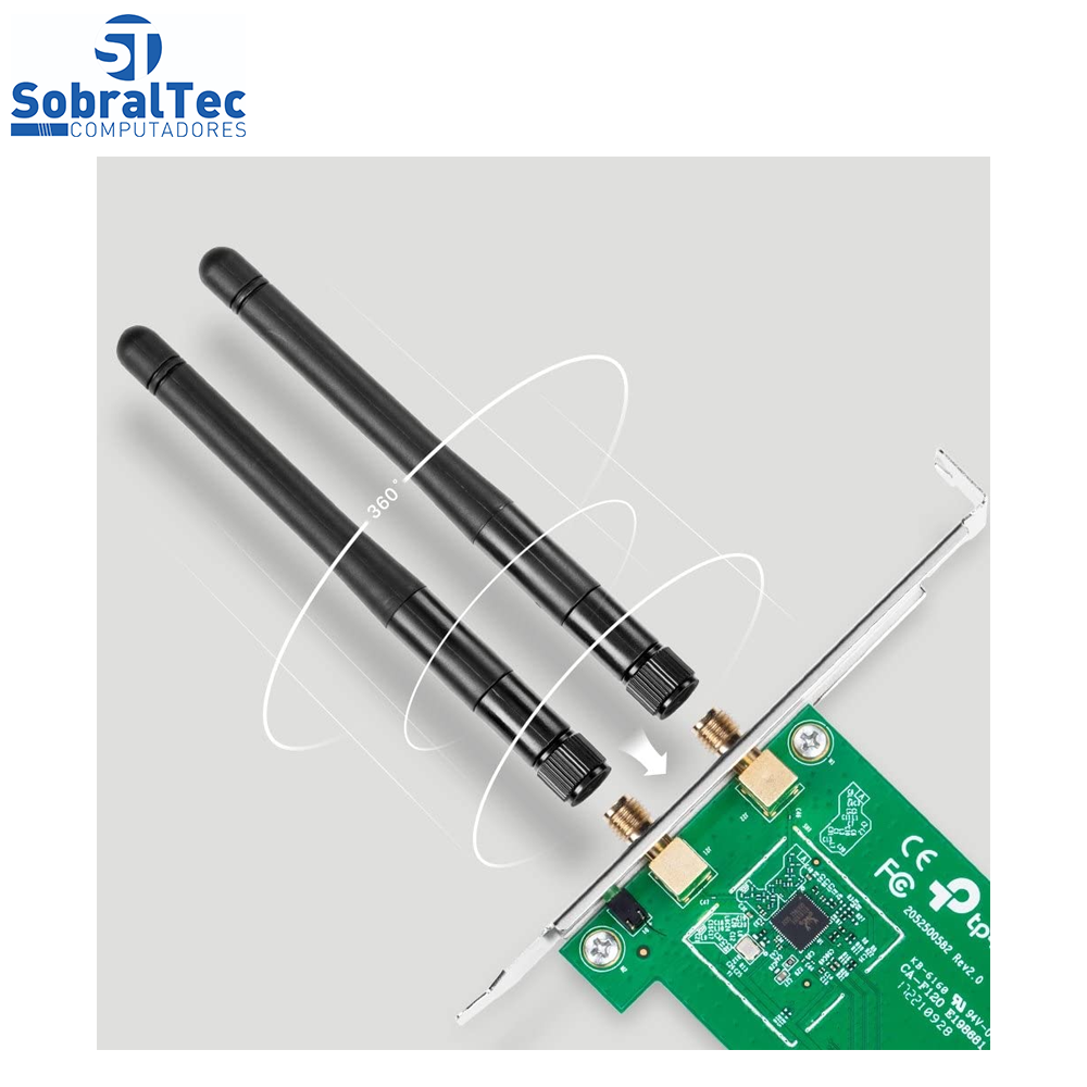Placa de Rede  Wireless 300Mbps PCI-Express - TP-Link N300 - TL-WN881ND