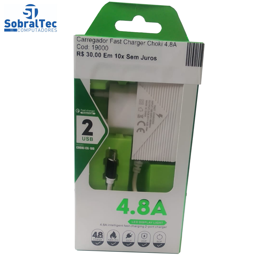Carregador Fast Charger Choki 4.8A - CG-180