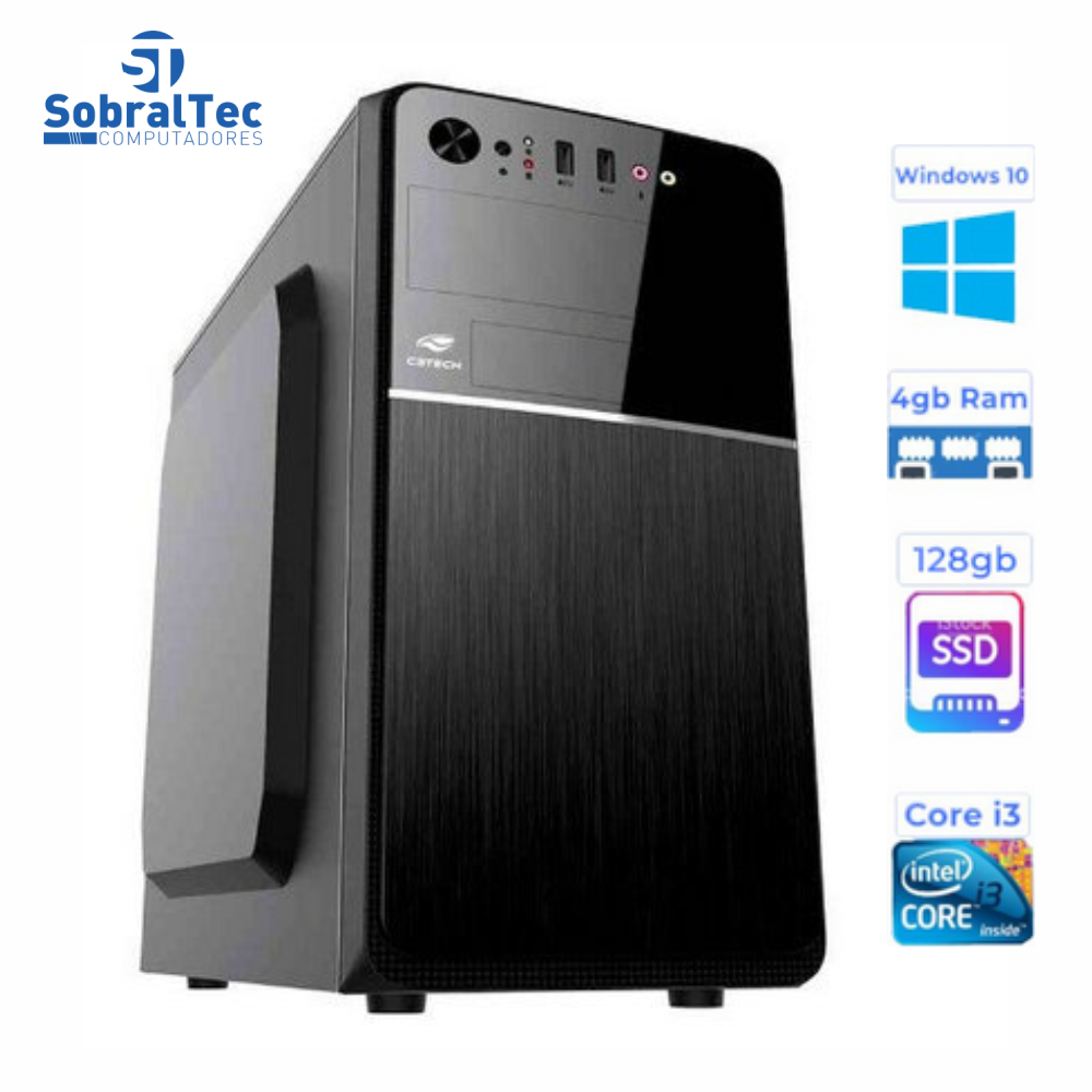 Computador Core i3- 3220- Gaginete Micro-Atx HD SSD 128GB- Memória Ram 4GB- C3-PLUS