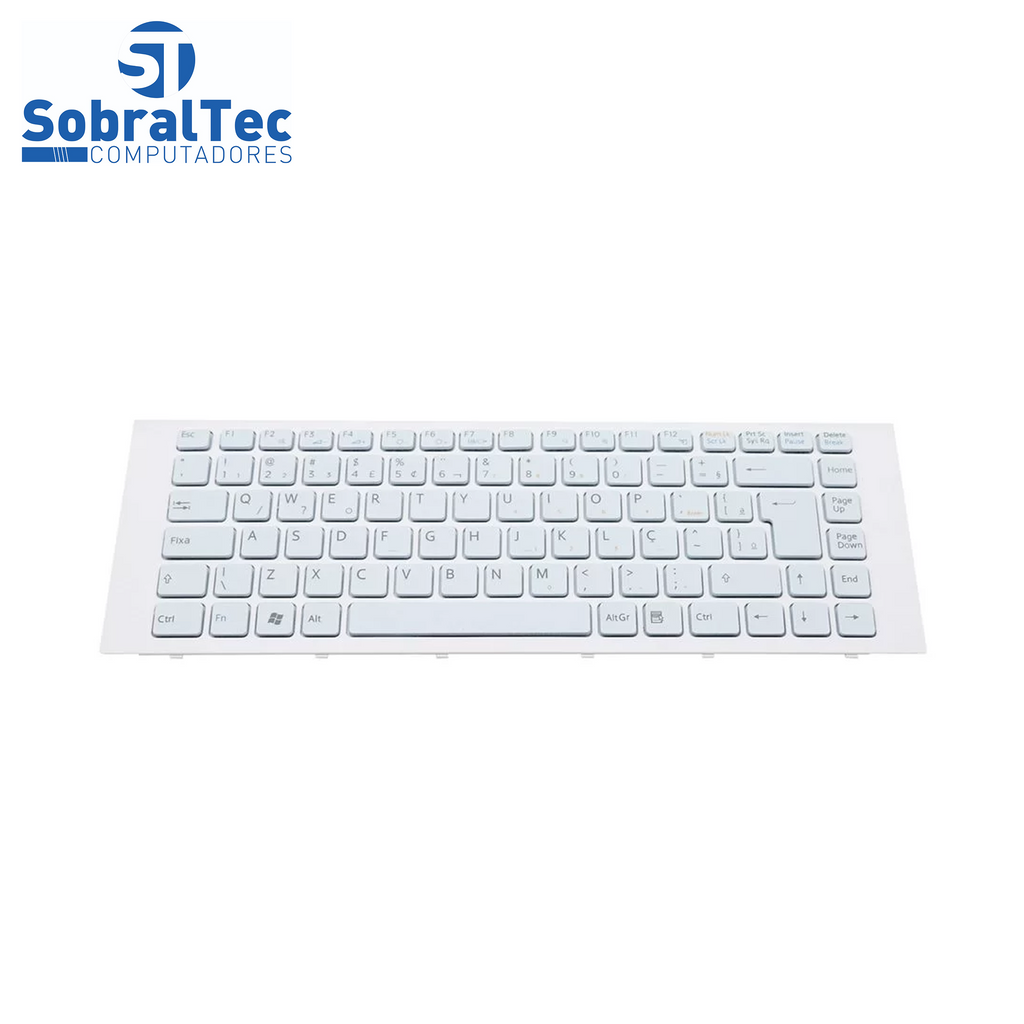 Teclado Para Notebook Sony Vaio PN V081630B - Branco Abnt2 - Uk Style