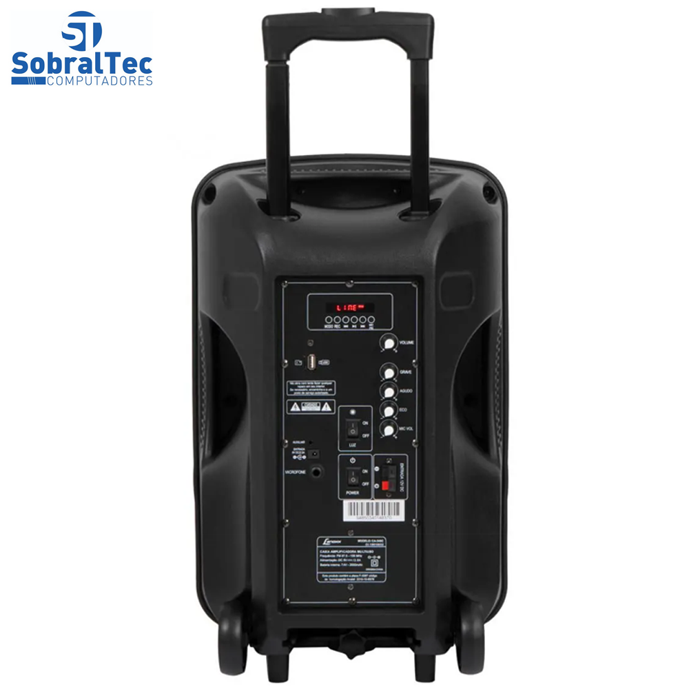 Caixa de Som Bluetooth Lenoxx CA 340 - Amplificada 300W USB