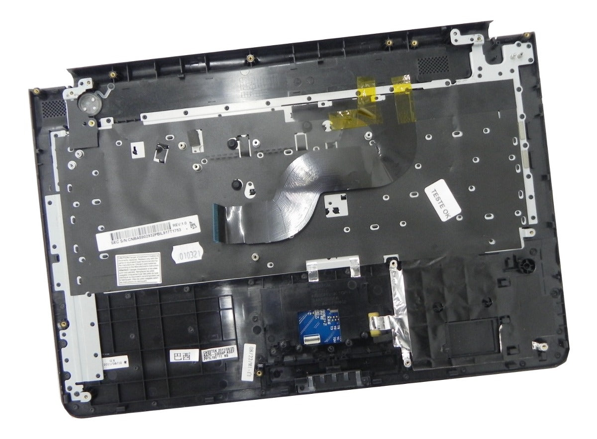 Carcaça Com Teclado Notebook Samsung Rv411 Preto Cinza