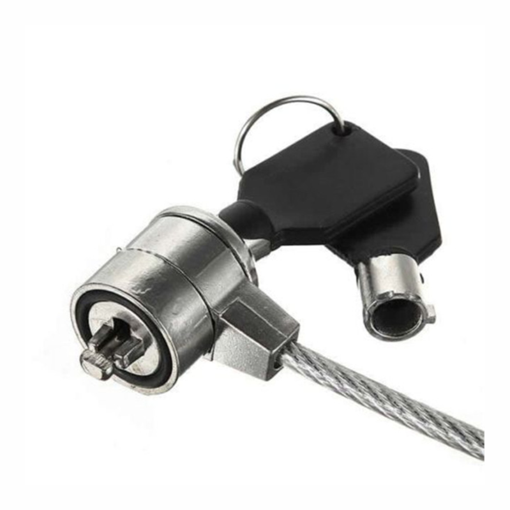 Trava De Segurança Notebook Pc Cadeado 2 Chaves Cabo De Aço