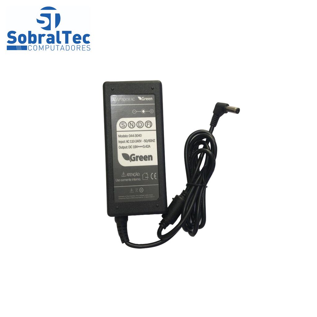 Fonte Notebook Compatível Com 19V 3.42A Pino 5.5MX2.5M