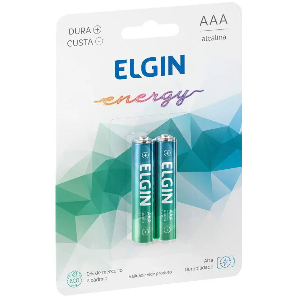 Pilha Alcalina AAA 1,5V -Blister Com 2 Unidades Elgin ELE000000082154