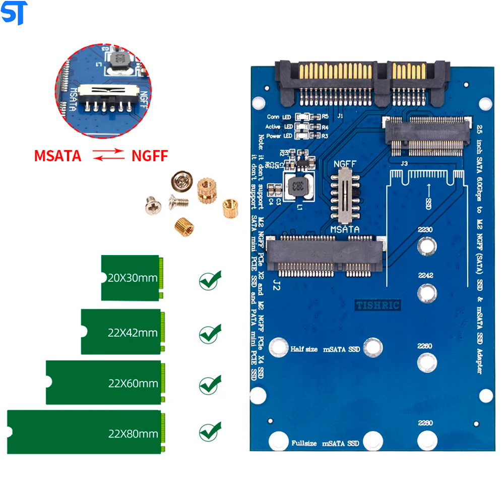 Adaptador de SSD M.2 NGFF Para Sata 6,0Gbs de 2,5 Azul