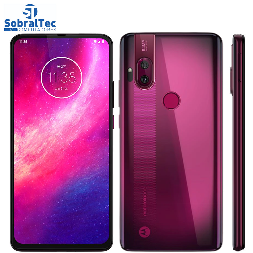 Smartphone Motorola One Hyper Rosa Boreal 128GB, Tela Total Vision 6.5”, Câmera Traseira Dupla, Câmera Selfie Pop-Up de