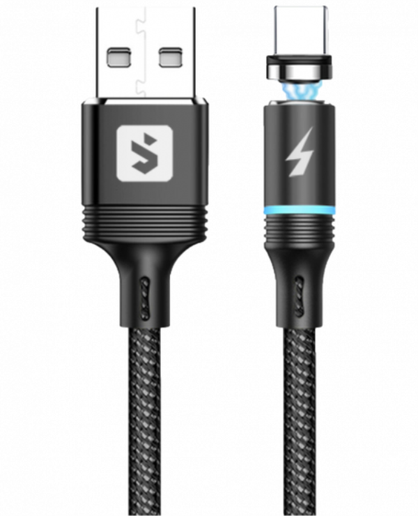 Cabo Magnético Preto Tipo C 1M 2.4A Sx-b16c