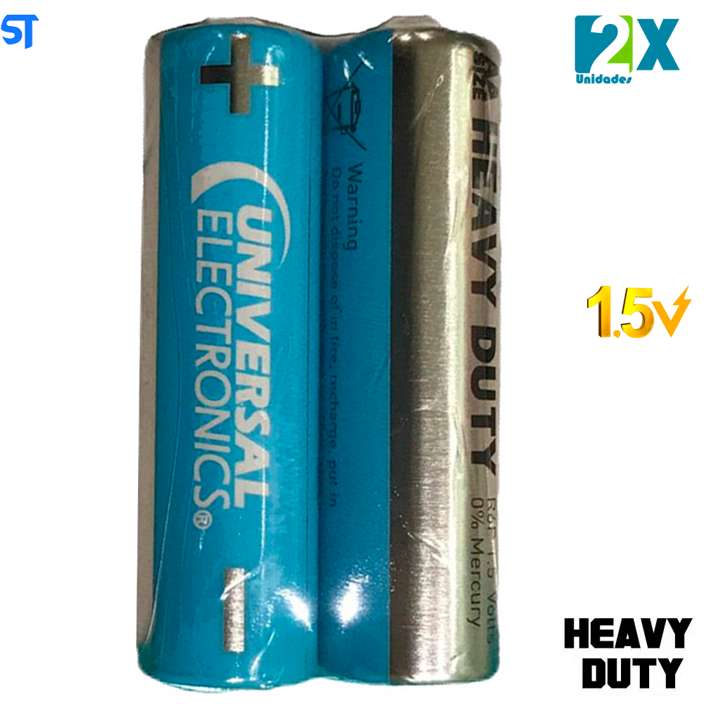 Pilhas Palito AAA 1,5V Longlife Universal Eletronics Heavy Duty Com 2 Unidades