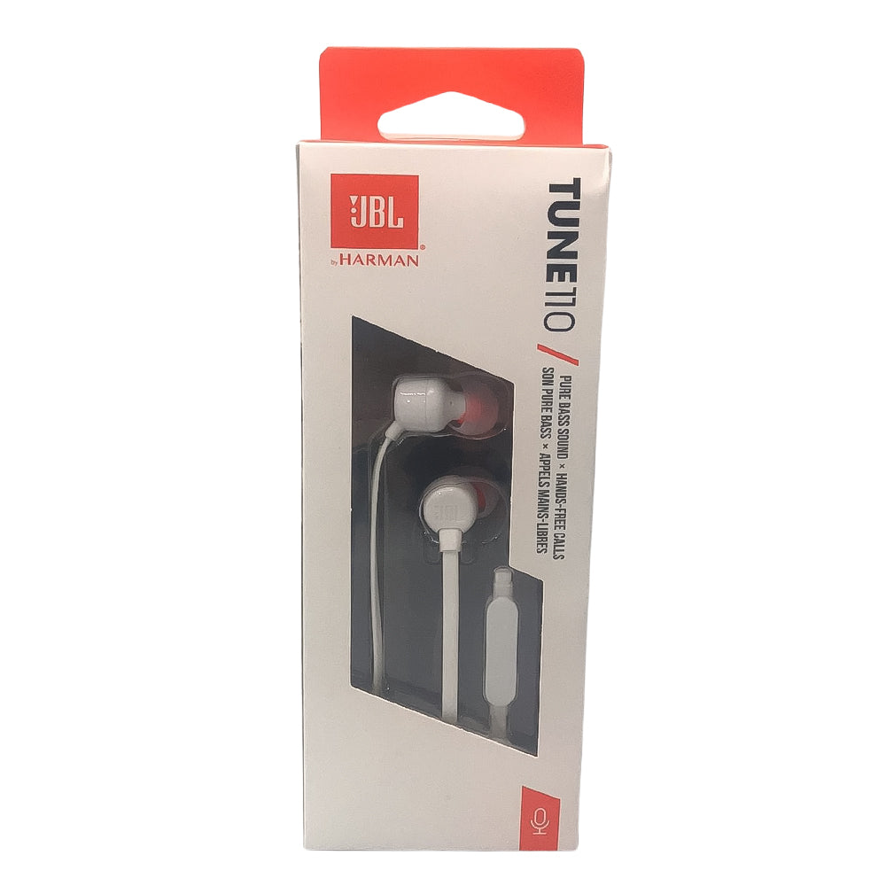Fone de Ouvido JBL Tune 110 intra-Auriculares Branco - JBLT110WHT Com Microfone