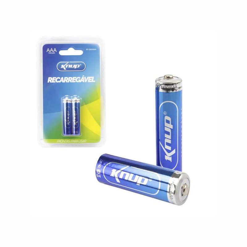 Pilhas Recarregaveis 2 Unidades AAA 1.2V Ni-Mh KP-280AAA0 KP-2800AAA KNUP