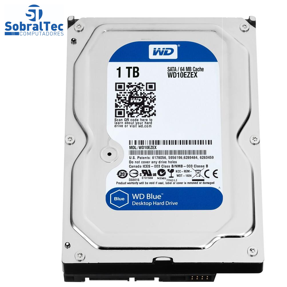 HD Int. Para DVR Desktop Western Digital 1.0 Tera-  7.200 Rpm Sata3-WD Blue WD10EZEX