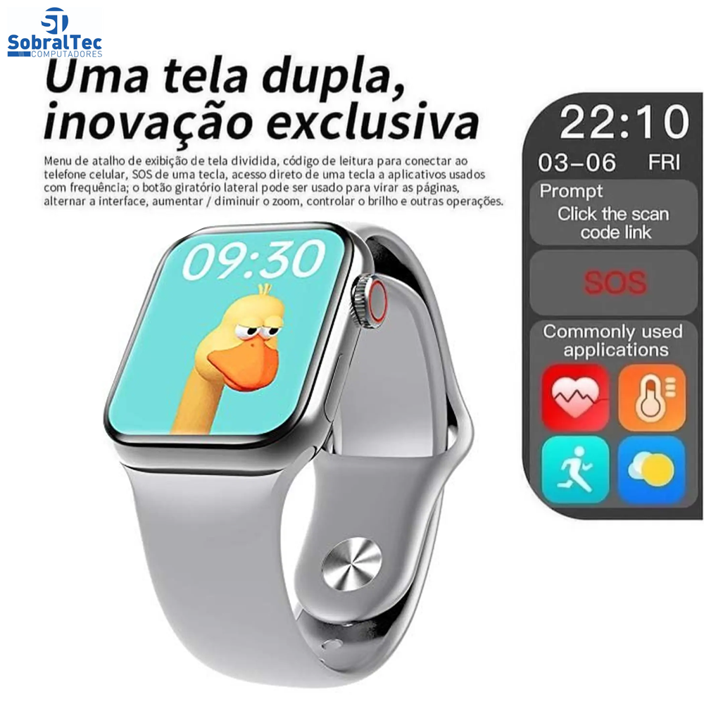 Relógio SmartWatch HW12 Cinza 40mm Tela Infinita Com Sensor Cardíaco