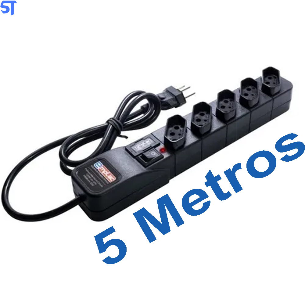 Protetor Eletrico Super Premium 4 Tomadas 5 Metros Emplac