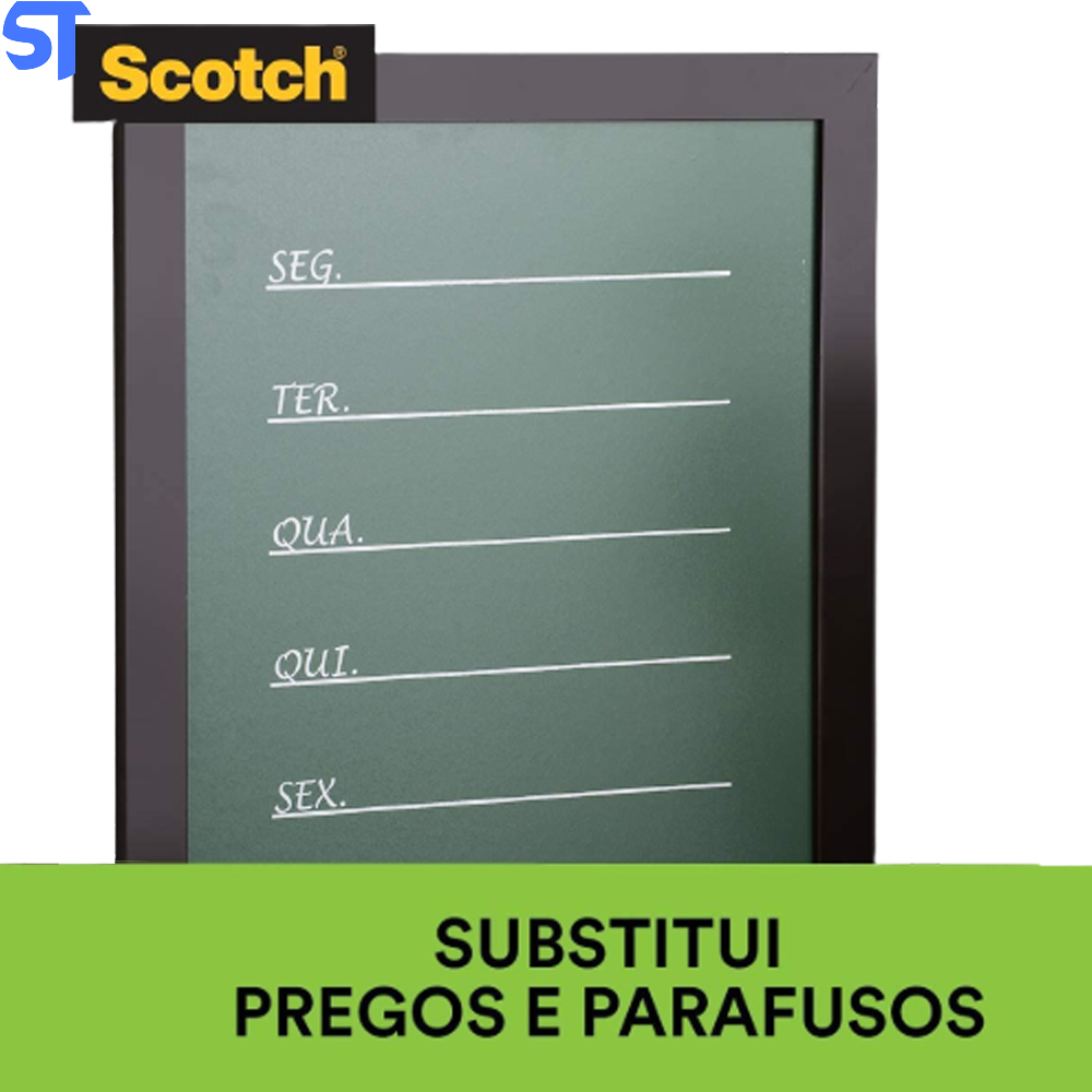 Fita Dupla Face 3M Scotch Fixa Forte Espuma 16 quadradinhos
