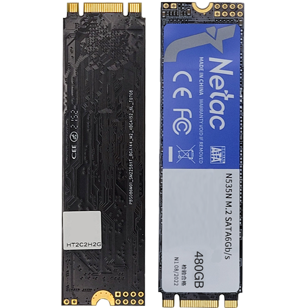 SSD M.2 NVME 480GB Netac 2400Mb/s Leitura 1700Mb/s Escrita