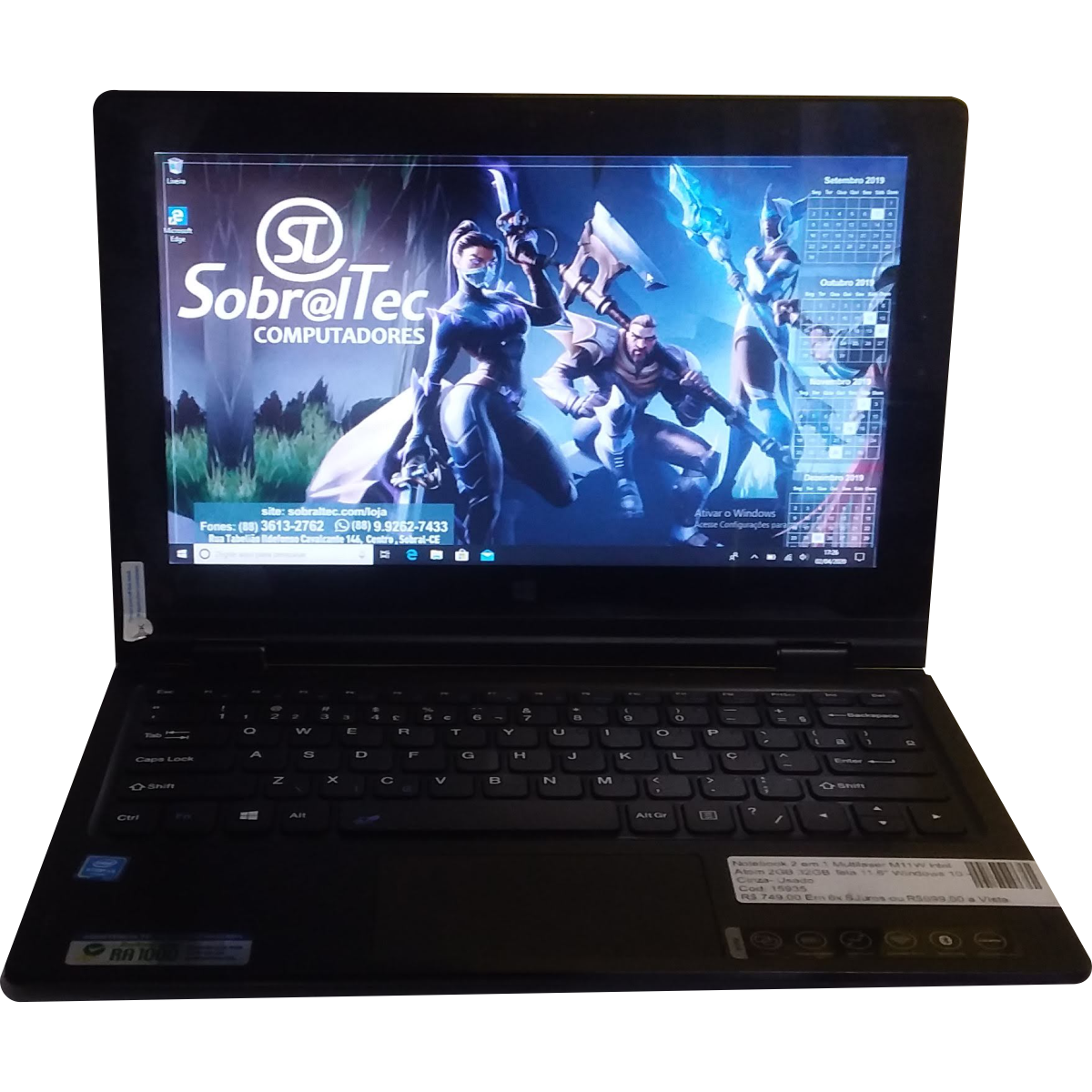 Notebook 2 em 1 Multilaser M11W Intel Atom 2GB 32GB Tela 11,6"- Usado