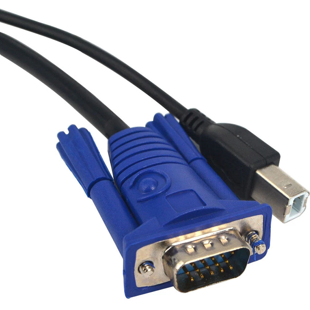Cabo para KVM 2 em 1 , 2 VGA Macho, 1 USB Tipo B e 1 USB Tipo A Com 1,5 MT
