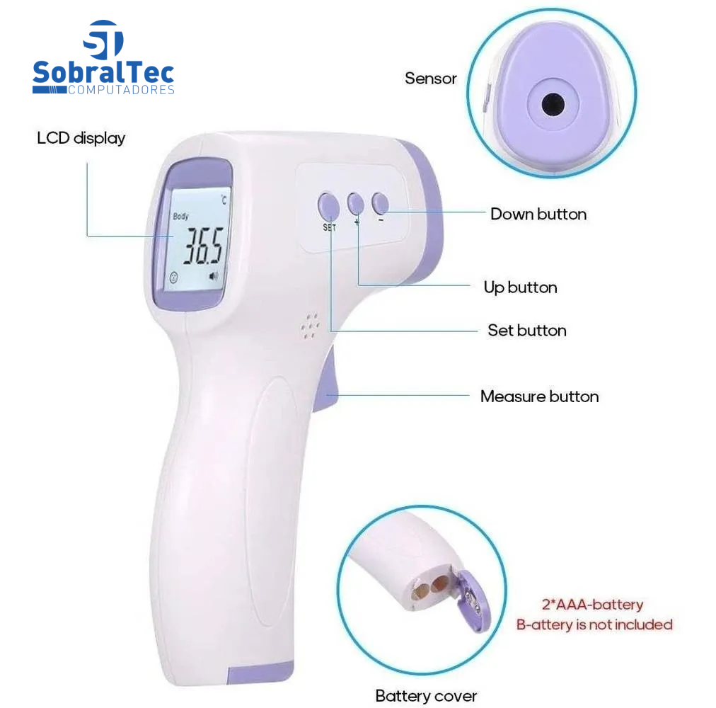 Termômetro Digital Infravermelho Sem Contato Testa GP-300