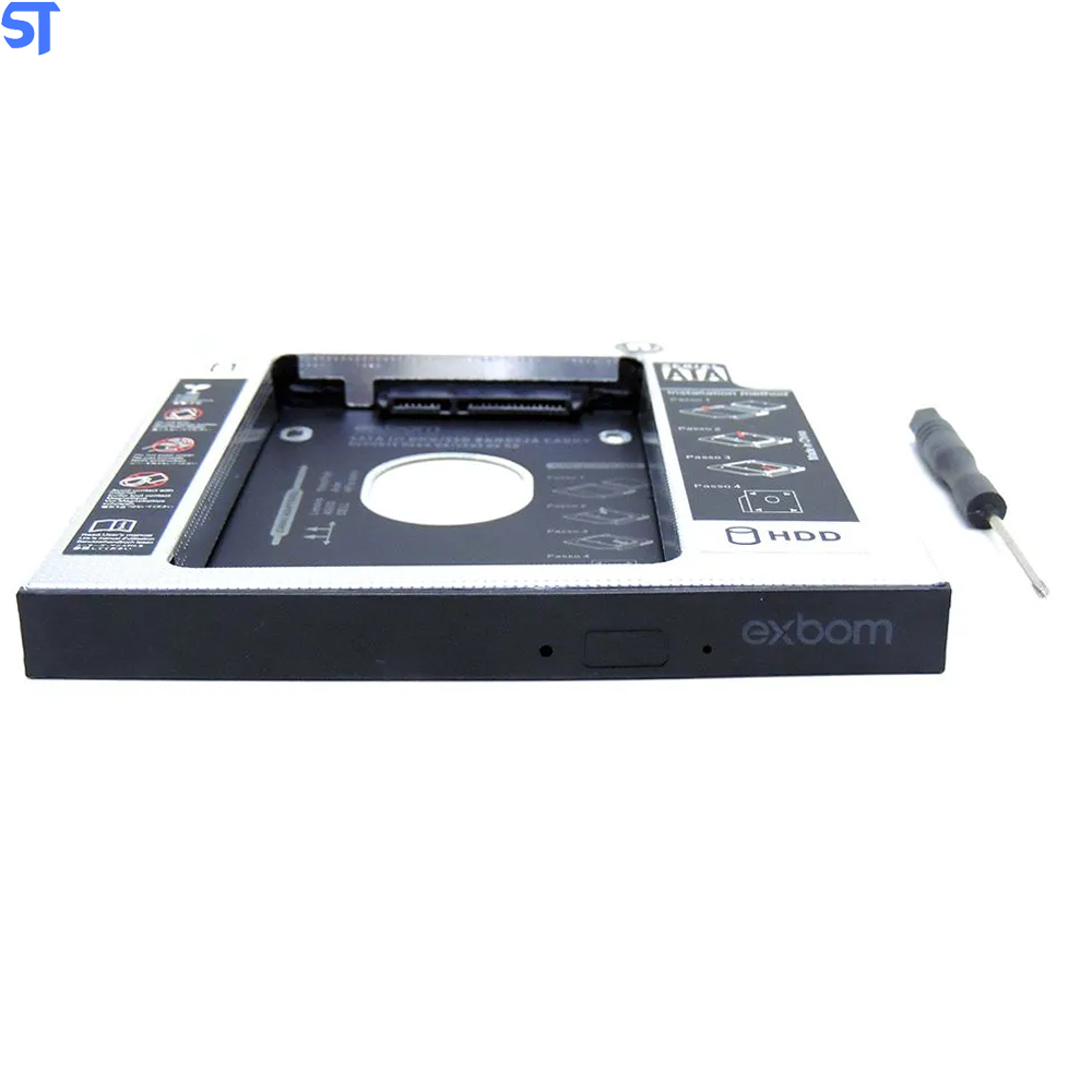 Gaveta Caddy Adaptador Para Segundo HD Notebook ou SSD 9,5mm- HDCA -S095- Exbom