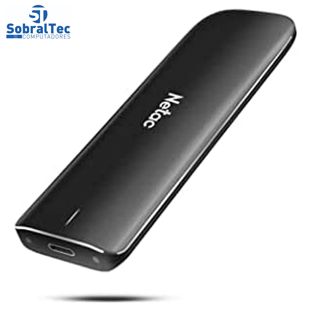 HD SSD Externo USB 3.2 Tipo C 500Gb 510Mb/s De Leitura E 440Mb/s De Escrita Netac