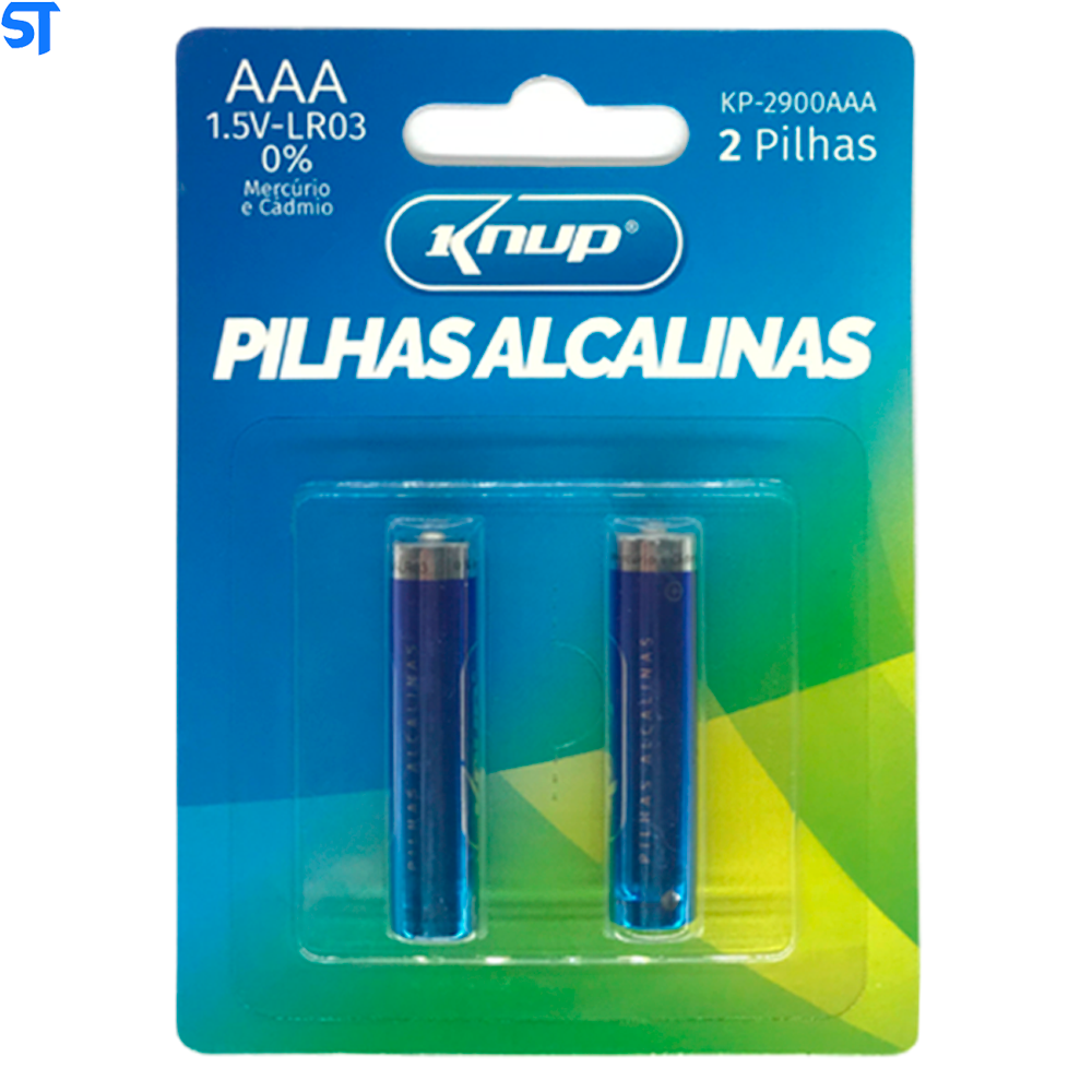 Cartela Com 2 Pilhas Alcalina 1.5V Knup KP-2900AAA