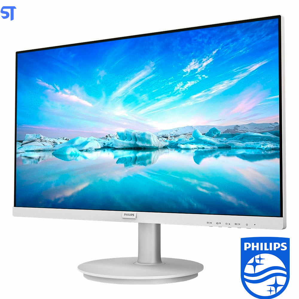 Monitor Philips 22", Full HD, Suporte Vesa, 75Hz Adaptive Sync VGA HDMI 221V8L, Branco