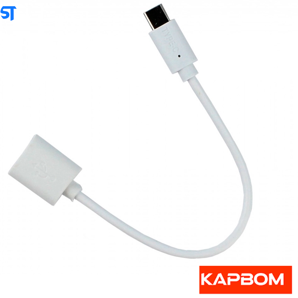 Cabo Otg Kapbom Usb Para Tipo C Branco - KA-30-TY