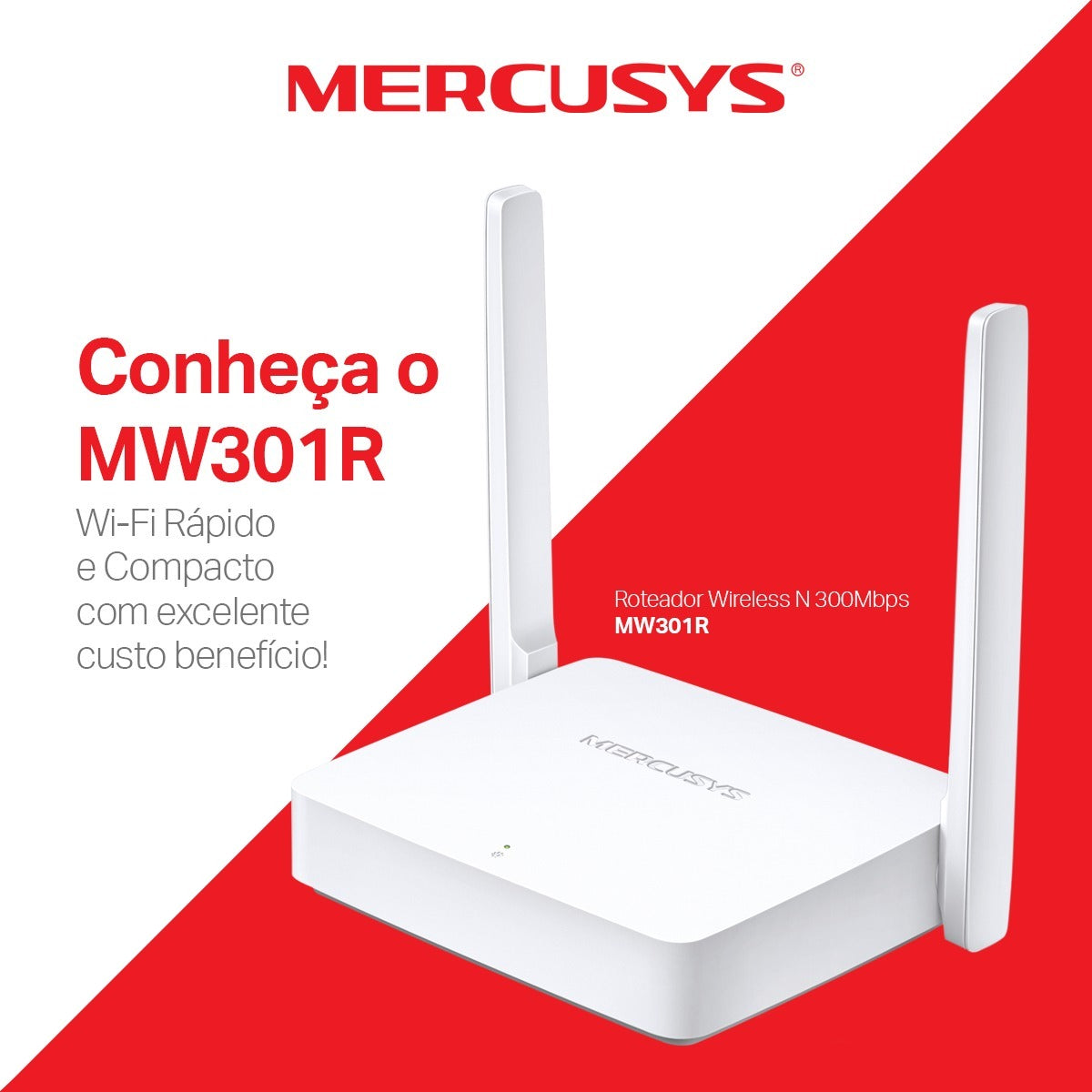 Roteador Mercusys Wireless N 300Mbps MW301R