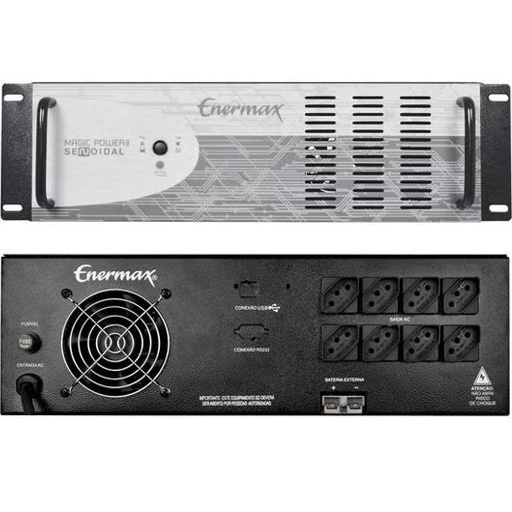 Nobreak Para Racker Servidor UPS MP II 1500VA R19  BIV AUT 2 Baterias USB Enermax