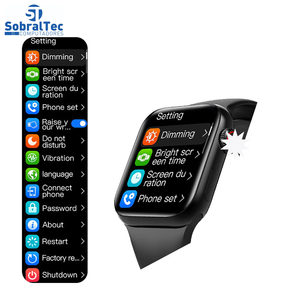 Relógio SmartWatch HW16 Azul 44mm Tela Infinita Com Sensor Cardíaco