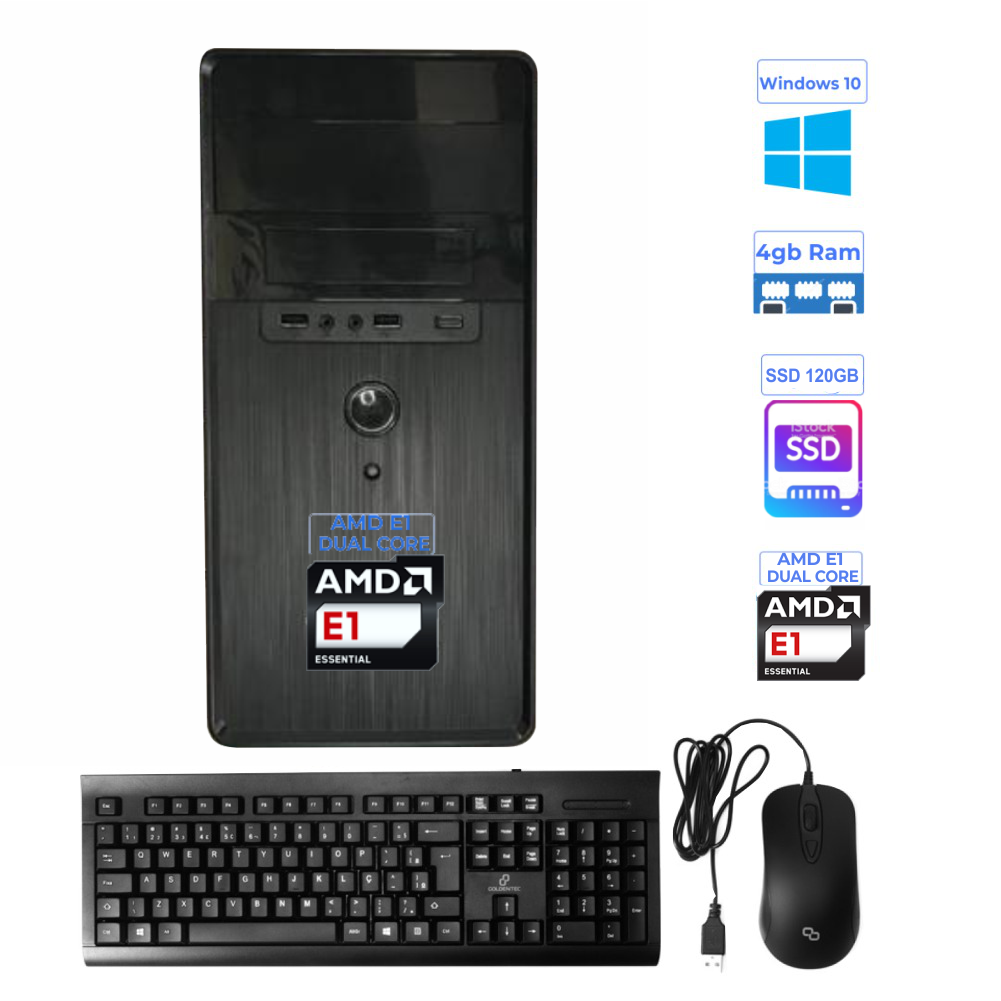 Computador SobralTec Dual Core J3060 -HD SSD 120 Gb -Memória 4 Gb Com Teclado e Mouse/2