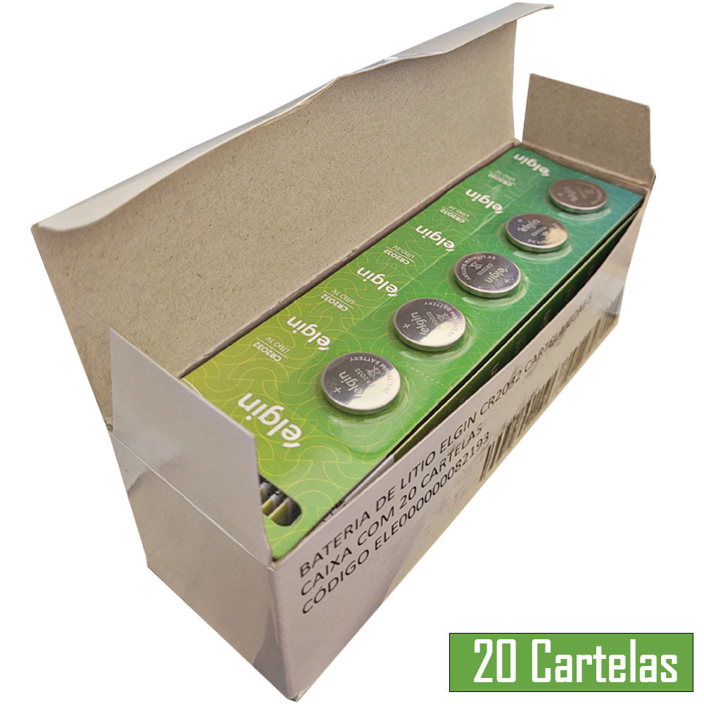 Bateria Alcalina ( Caixa Contendo 20 Cartelas Com 5 Unidades Cada) CR2032 3V ELGIN - ELE000000082193