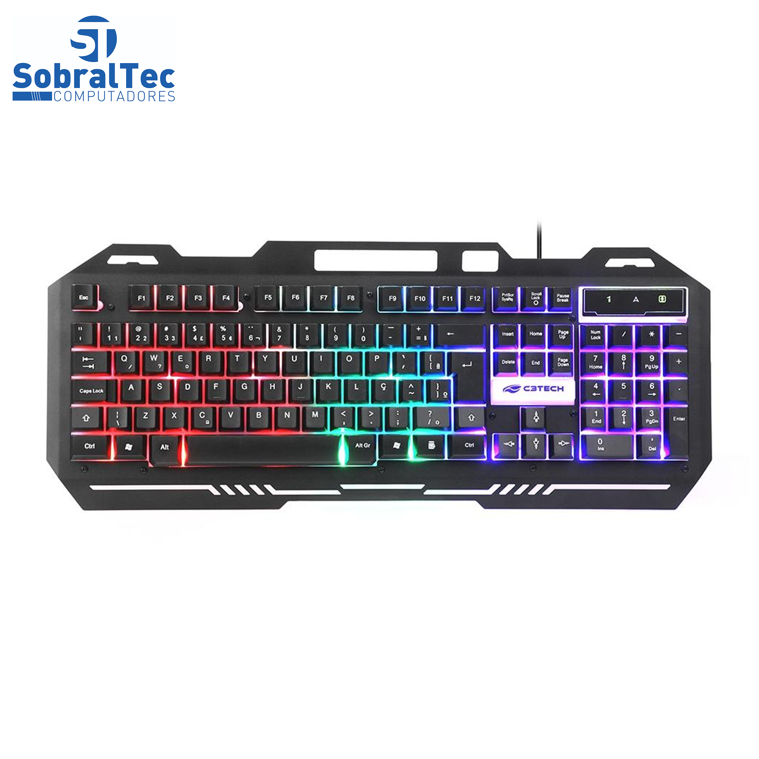 Teclado Gamer Preto C3Tech KG-40BK-USB 2.0ABNT2-LED RGB